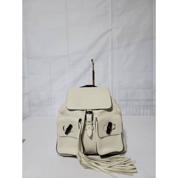 Authentic Gucci Bamboo Rucksack Fringe Backpack Off-White - Picture 1 of 13